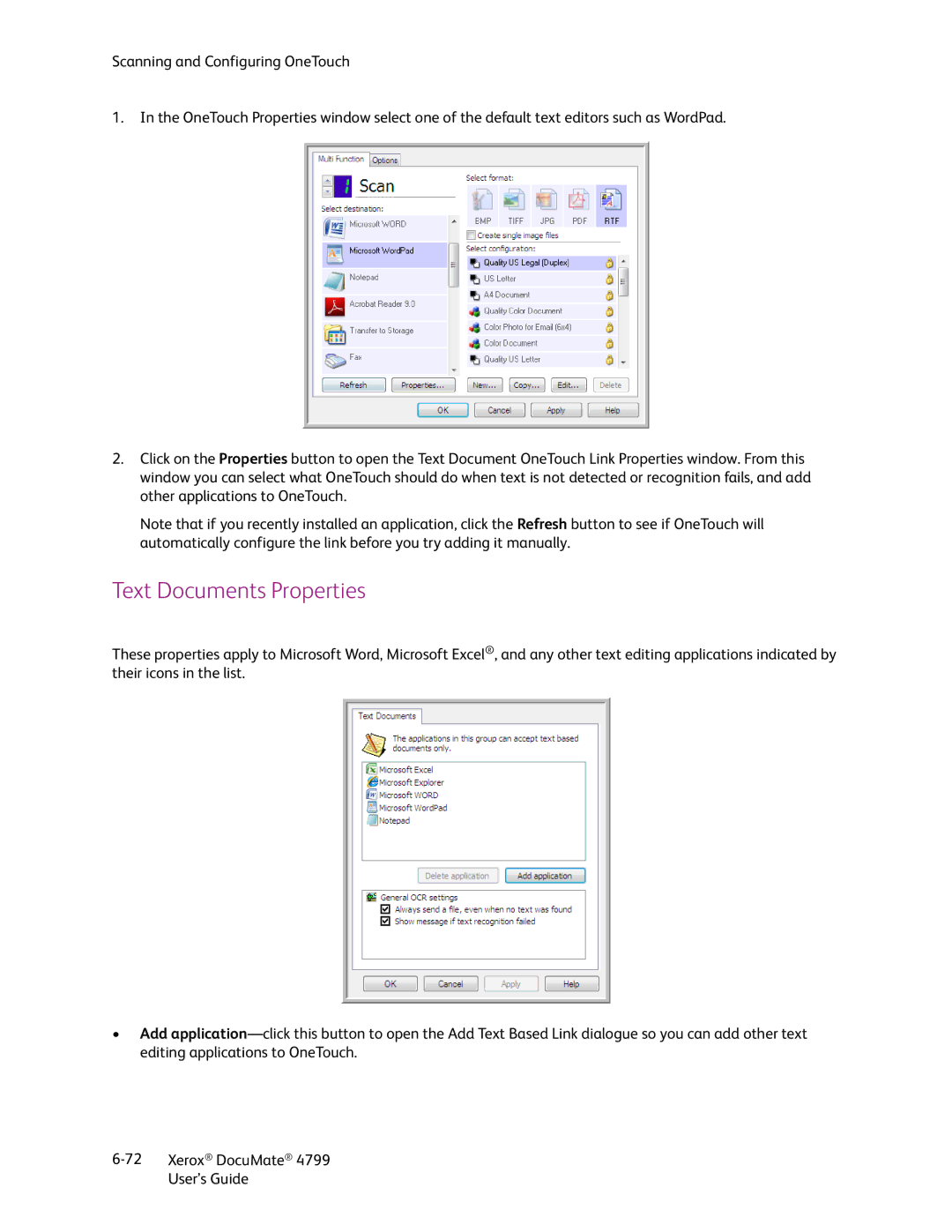 Xerox 4799 manual Text Documents Properties 