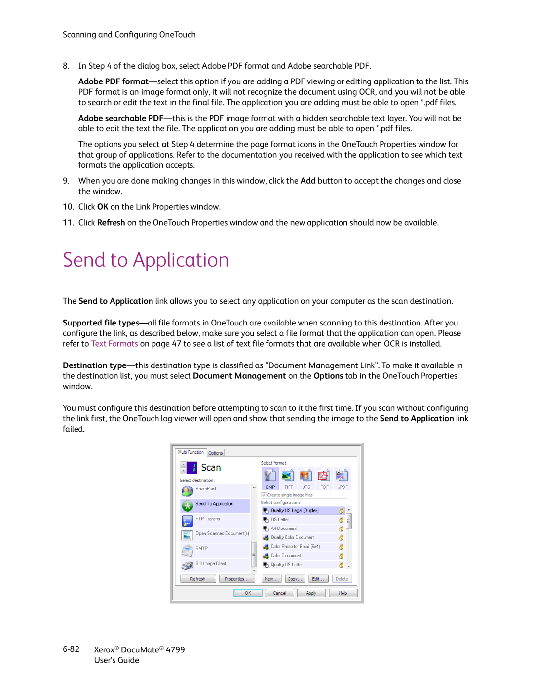 Xerox 4799 manual Send to Application 