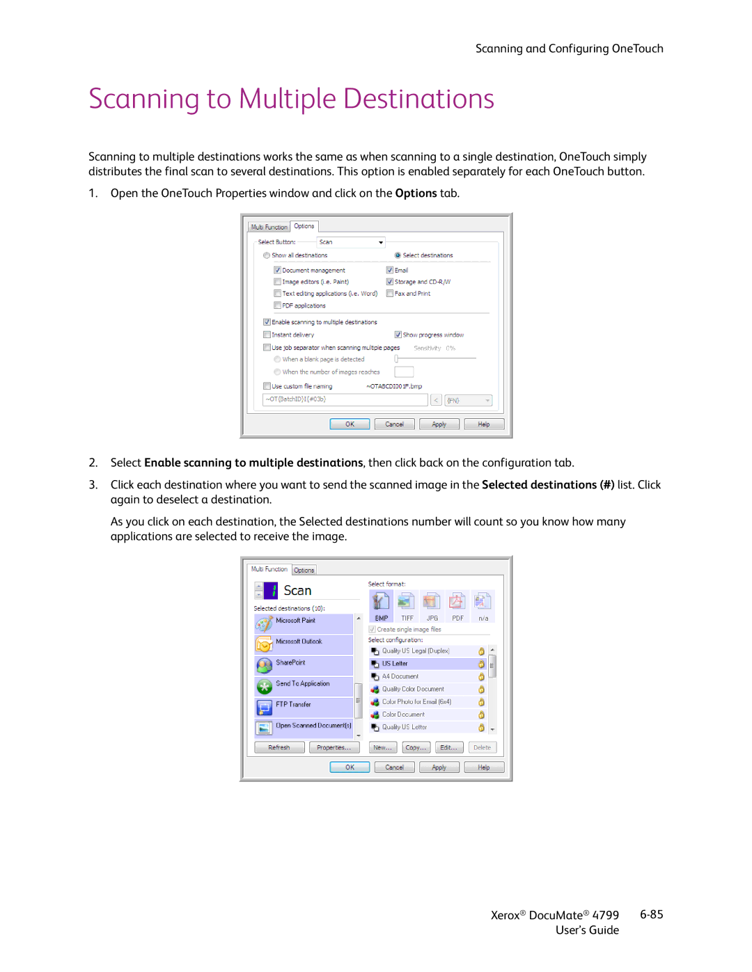 Xerox 4799 manual Scanning to Multiple Destinations 