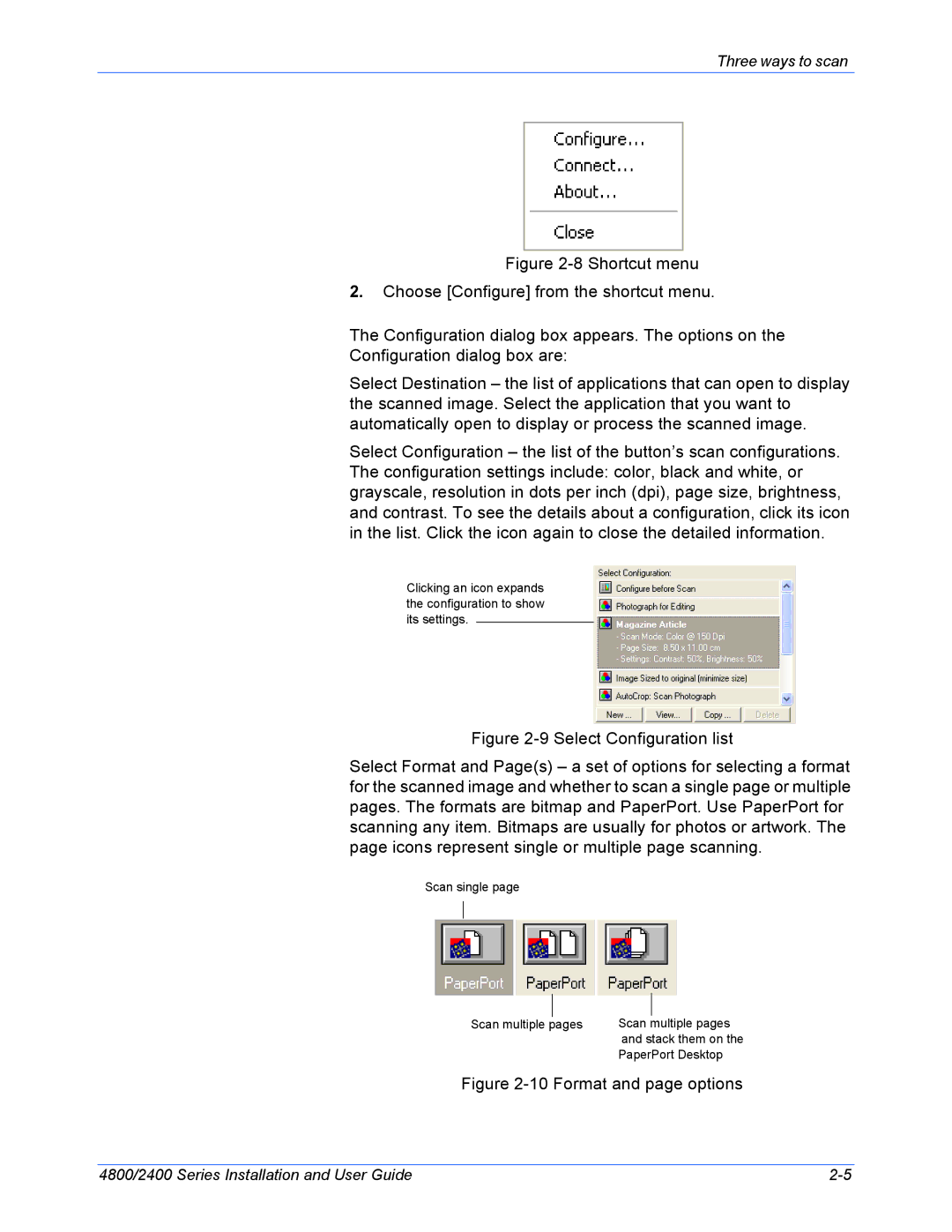 Xerox 2400, 4800 manual Select Configuration list 