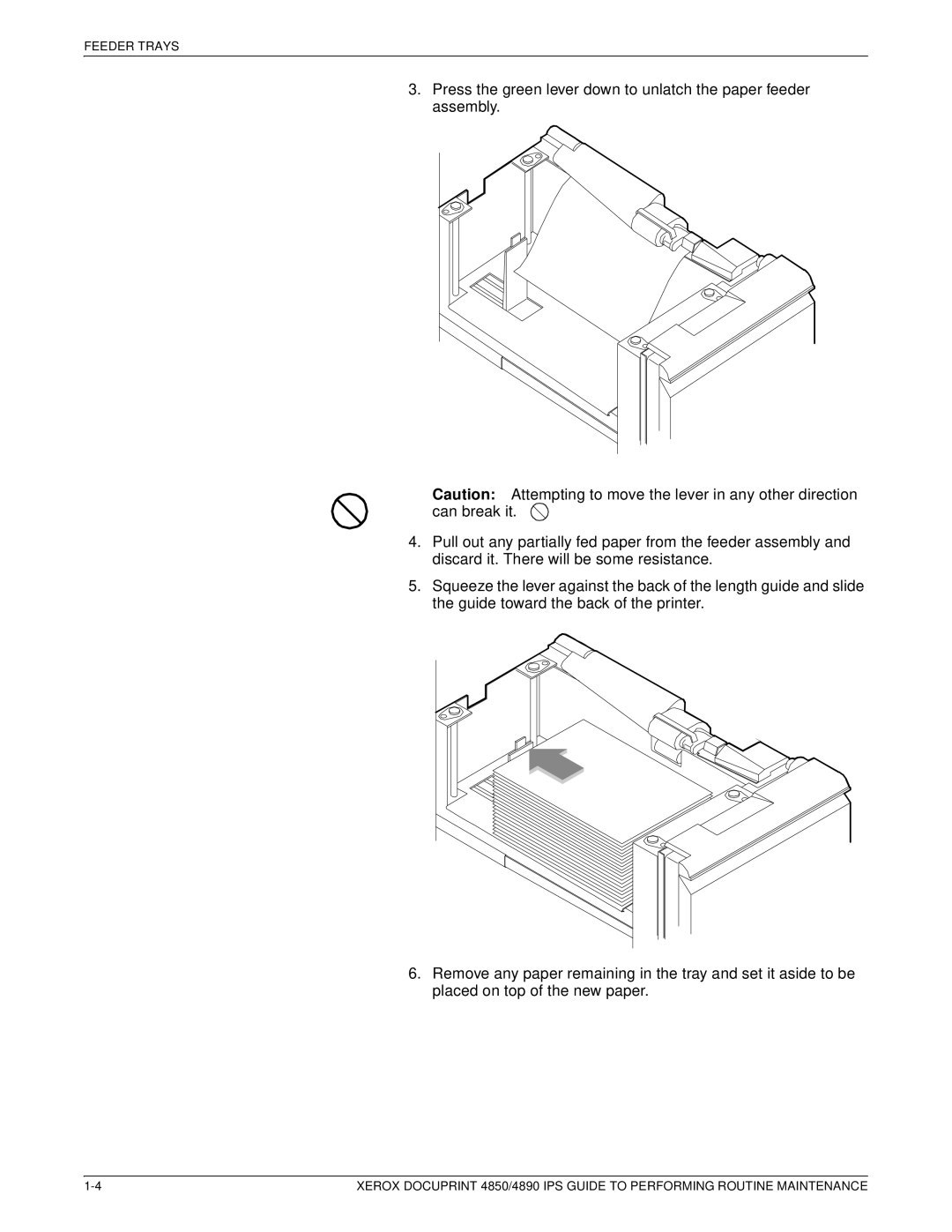 Xerox 4890 IPS manual Feeder Trays 