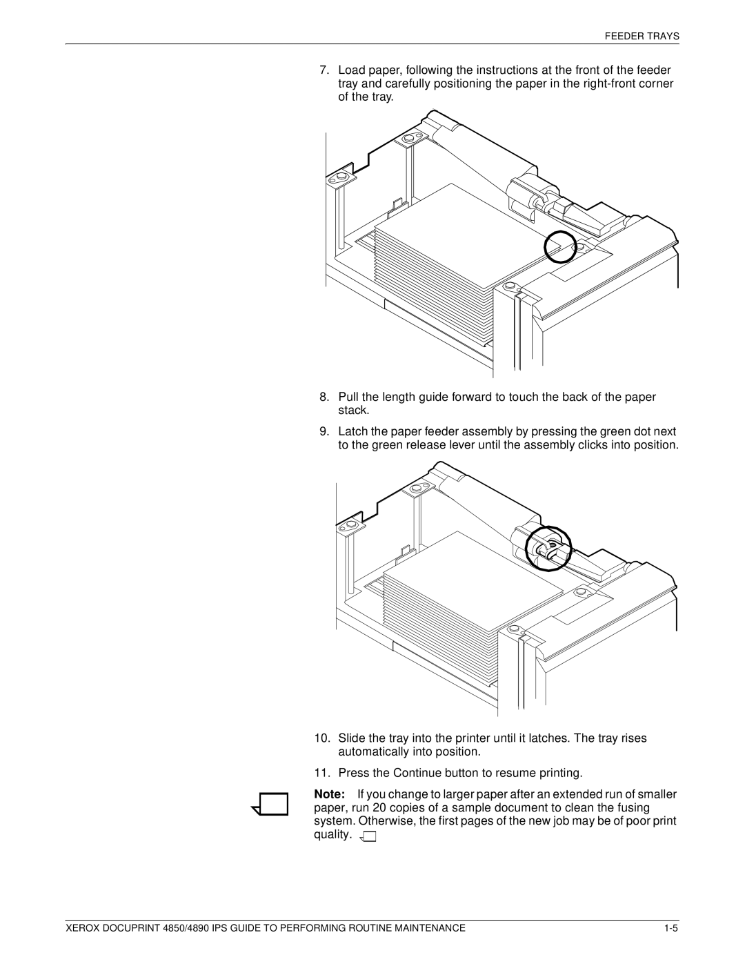 Xerox 4890 IPS manual Feeder Trays 