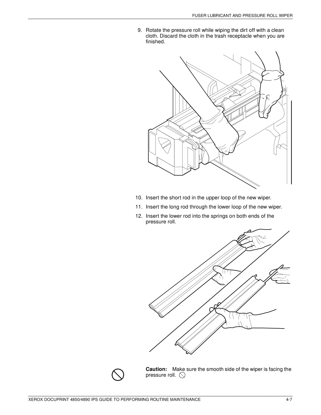 Xerox 4890 IPS manual Fuser Lubricant and Pressure Roll Wiper 