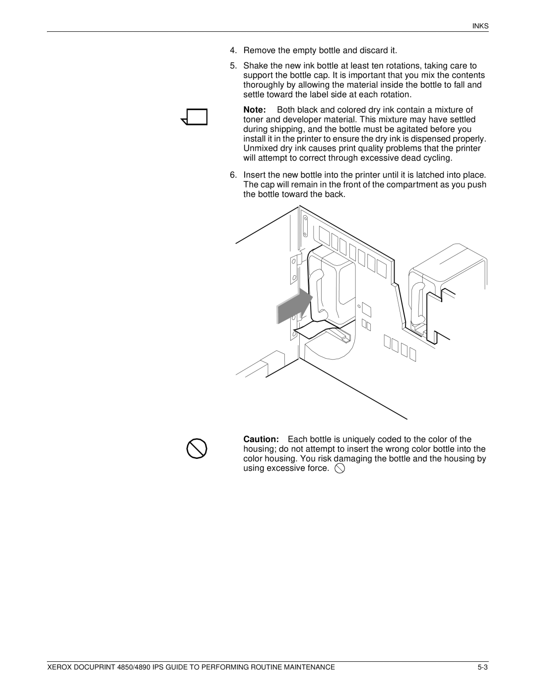 Xerox 4890 IPS manual Inks 