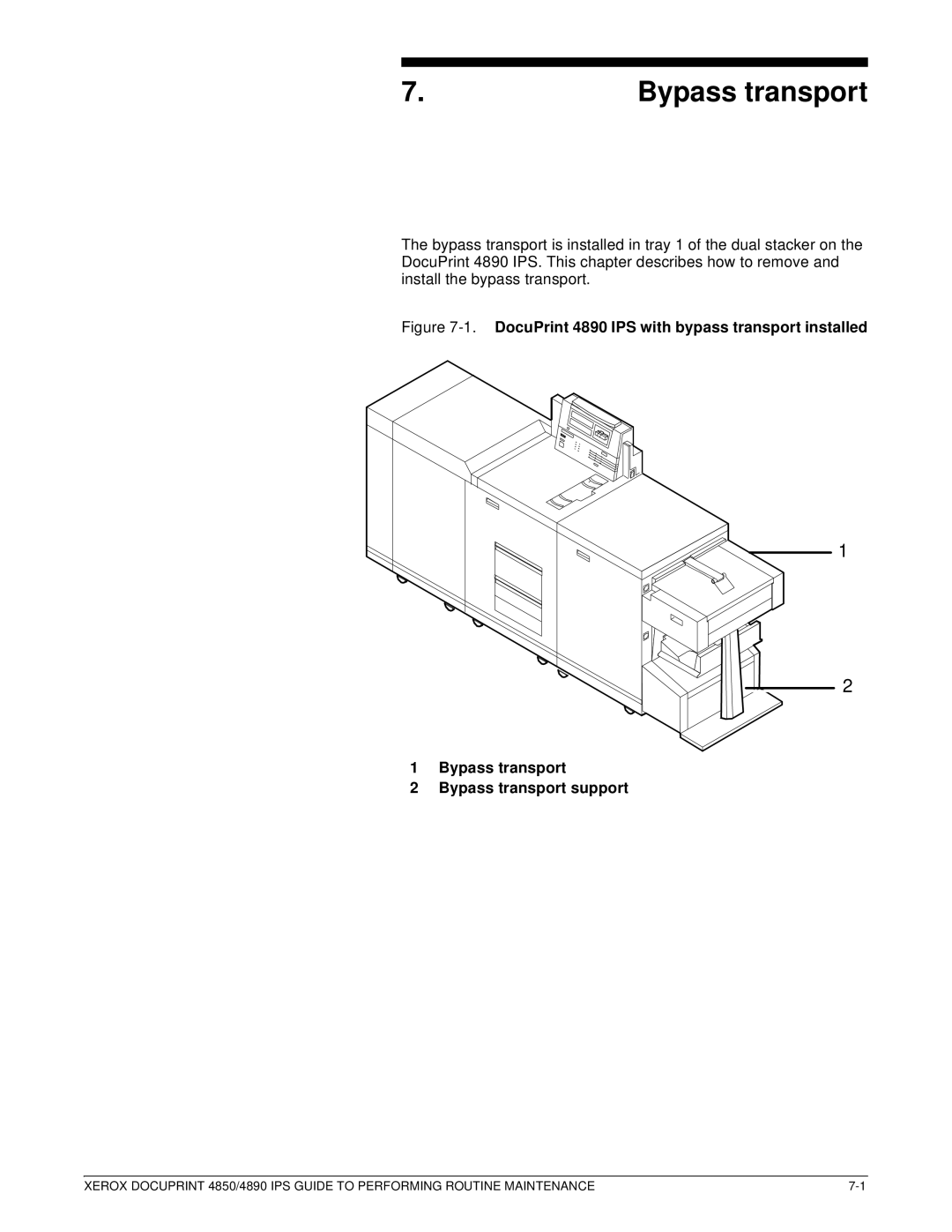 Xerox 4890 IPS manual Bypass transport 