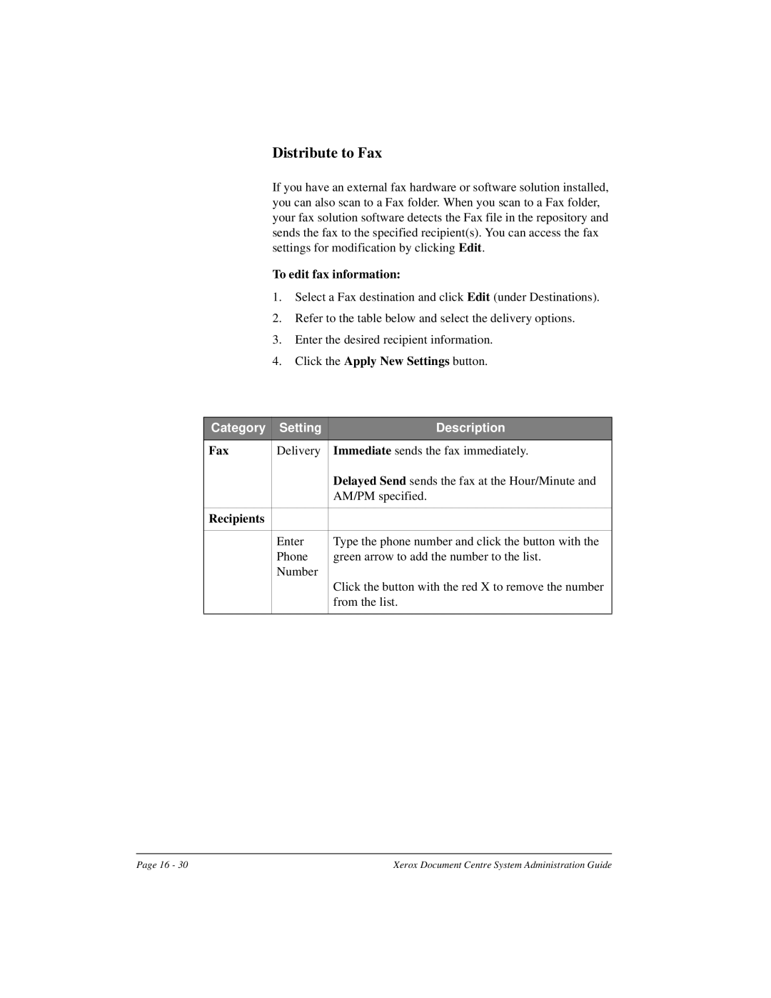 Xerox 490 ST, 480 ST manual Distribute to Fax, To edit fax information, Recipients 