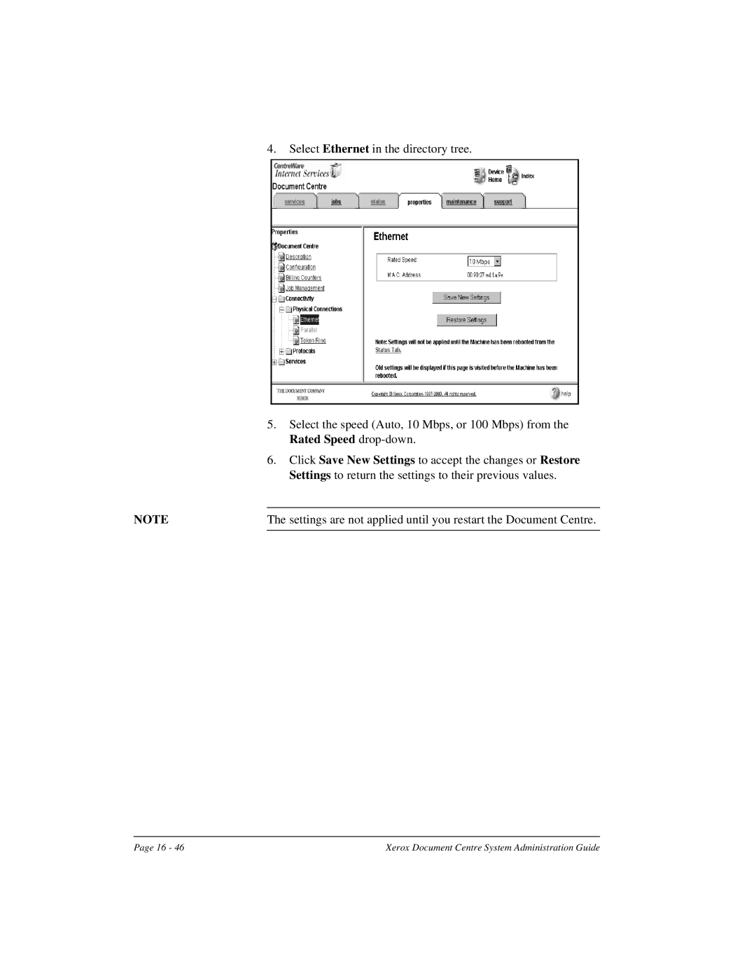 Xerox 490 ST, 480 ST manual Rated Speed drop-down 