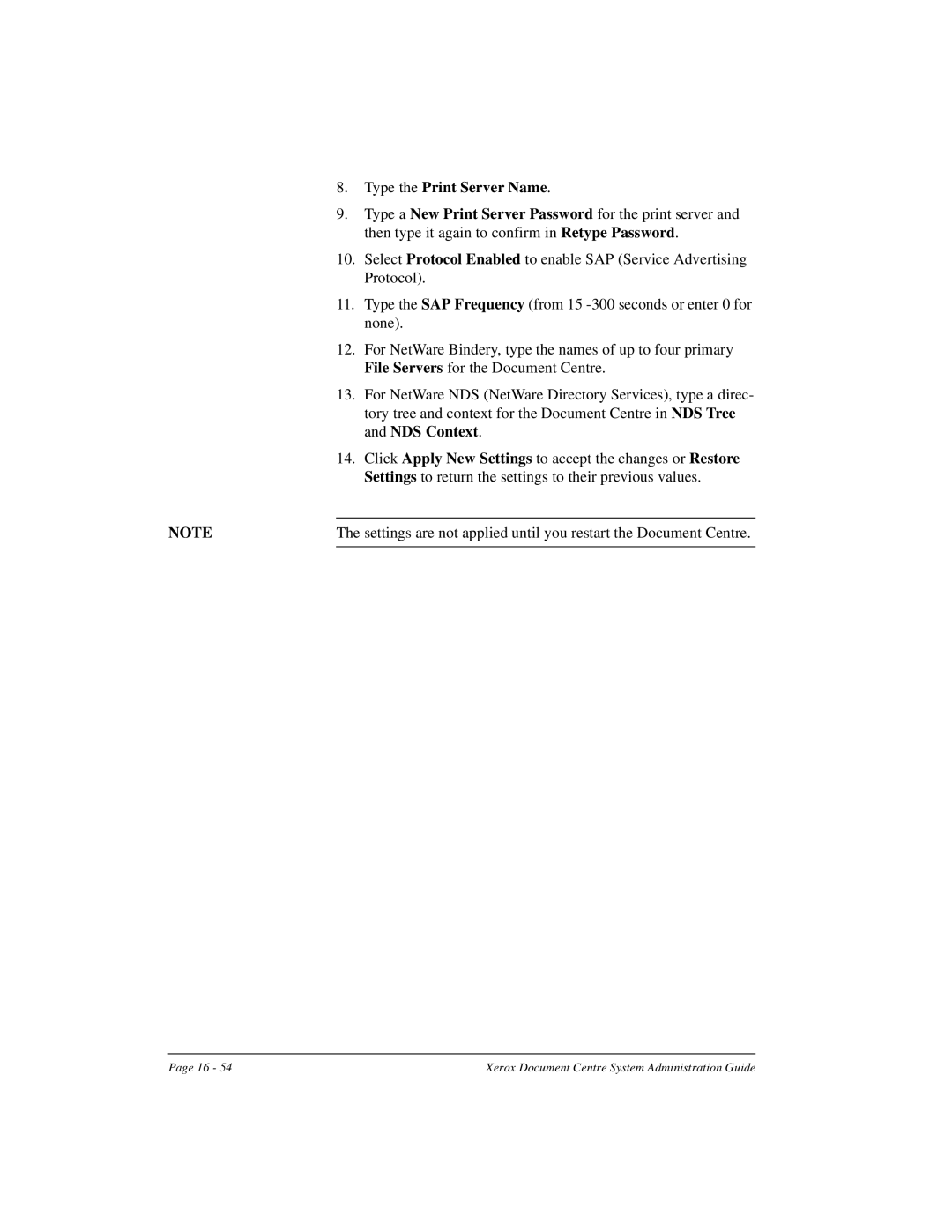 Xerox 490 ST, 480 ST manual Type the Print Server Name, NDS Context 