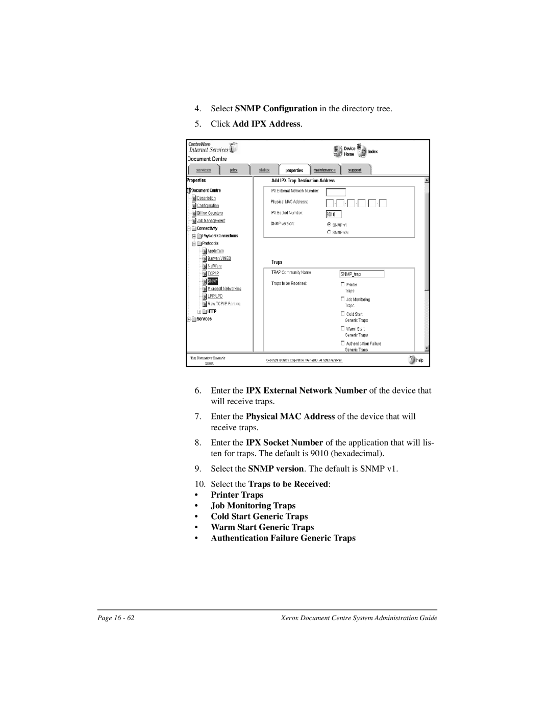 Xerox 490 ST, 480 ST manual Click Add IPX Address 