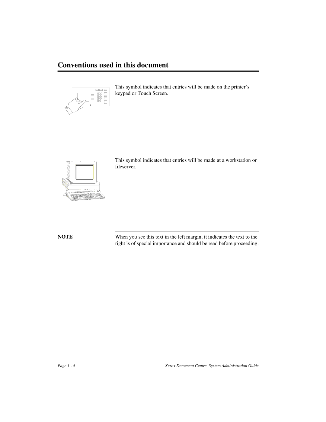 Xerox 490 ST, 480 ST manual Conventions used in this document 