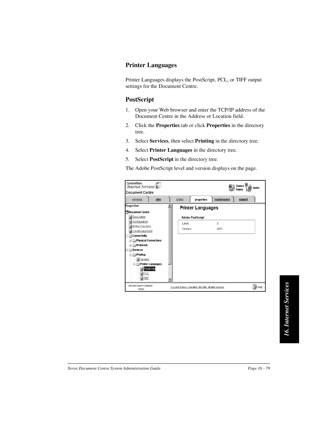 Xerox 480 ST, 490 ST manual Printer Languages, PostScript 