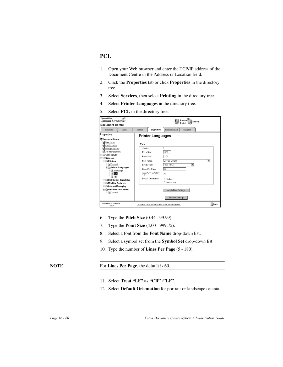 Xerox 490 ST, 480 ST manual Pcl, Select Treat LF as CR+LF 