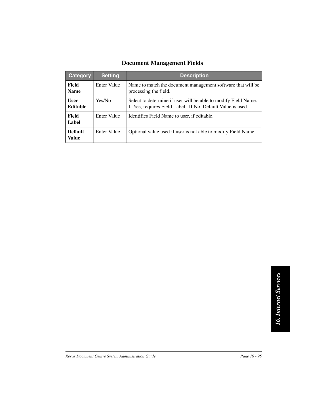 Xerox 480 ST, 490 ST manual Document Management Fields 