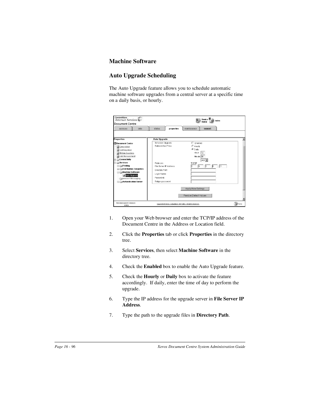 Xerox 490 ST, 480 ST manual Machine Software Auto Upgrade Scheduling 