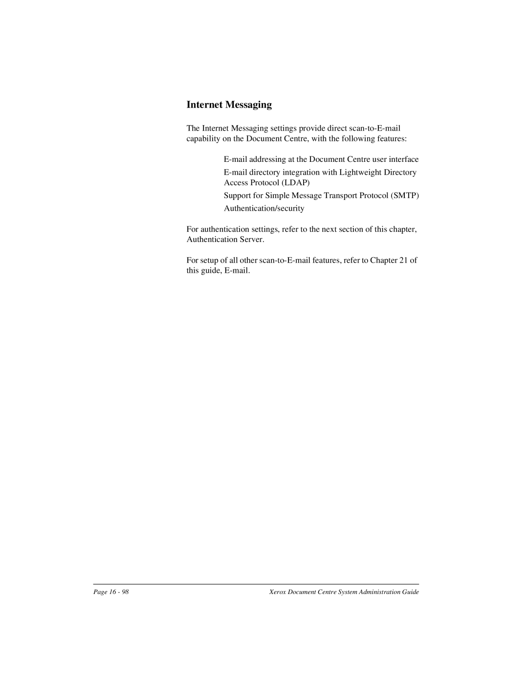 Xerox 490 ST, 480 ST manual Internet Messaging 