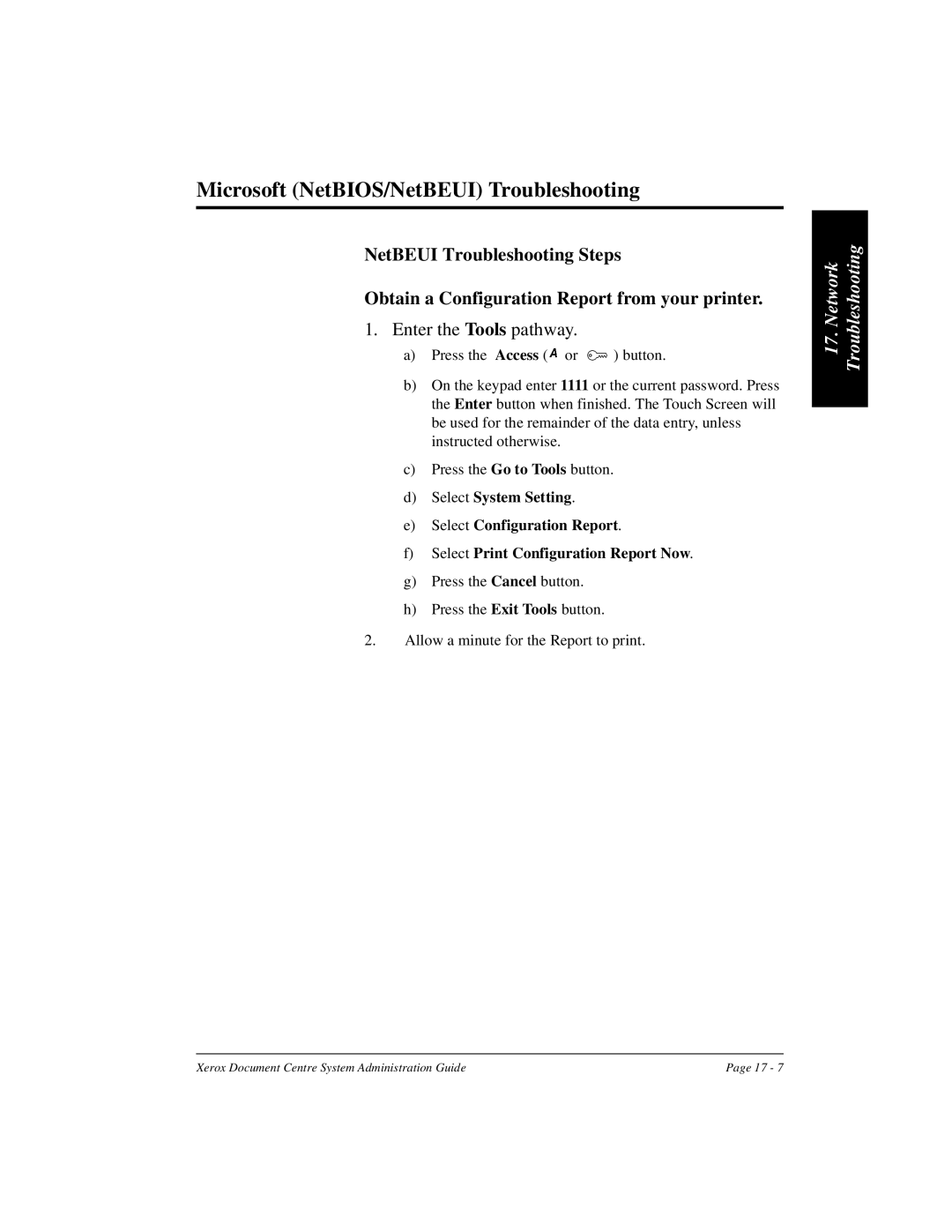 Xerox 480 ST, 490 ST manual Microsoft NetBIOS/NetBEUI Troubleshooting 