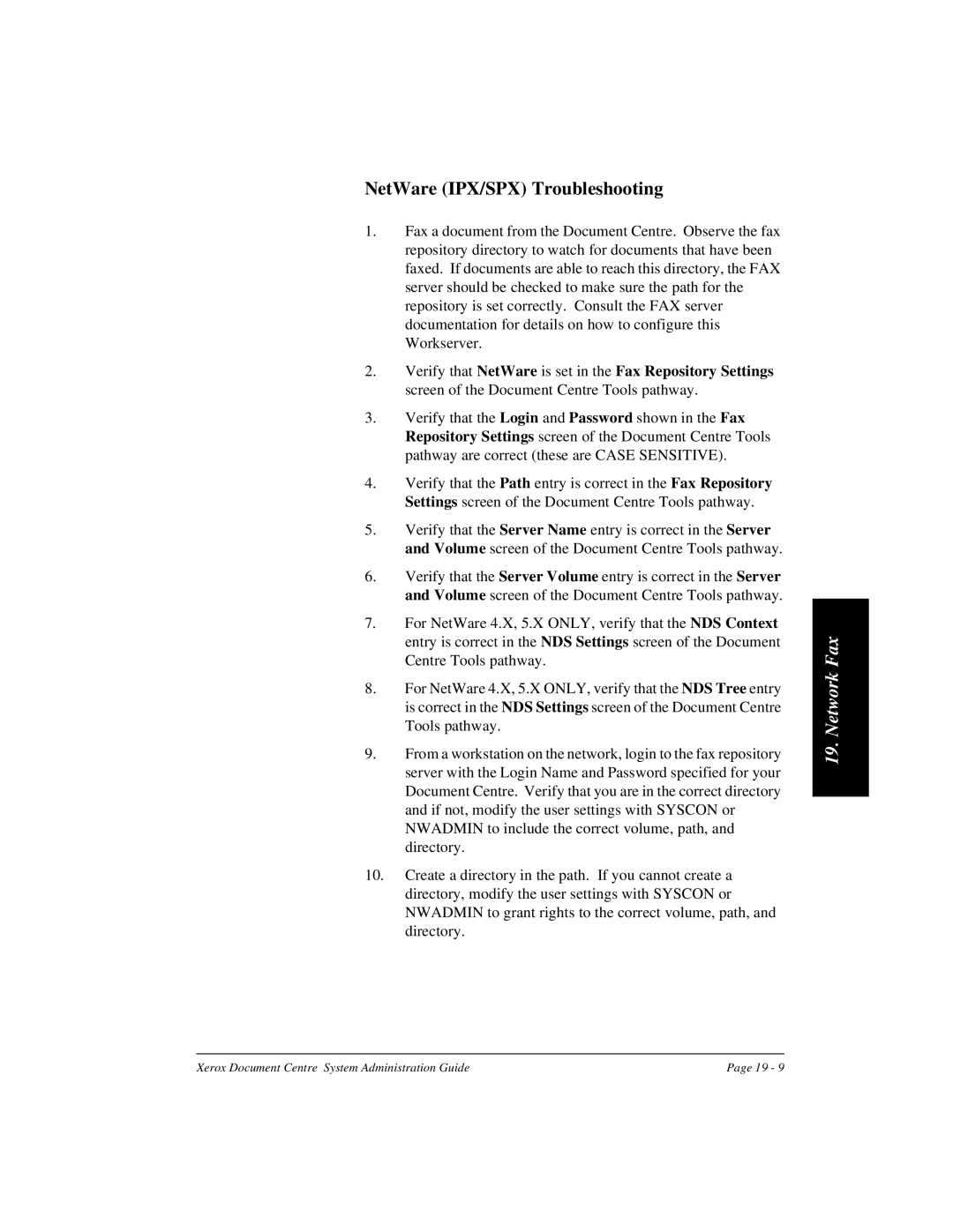 Xerox 480 ST, 490 ST manual NetWare IPX/SPX Troubleshooting 