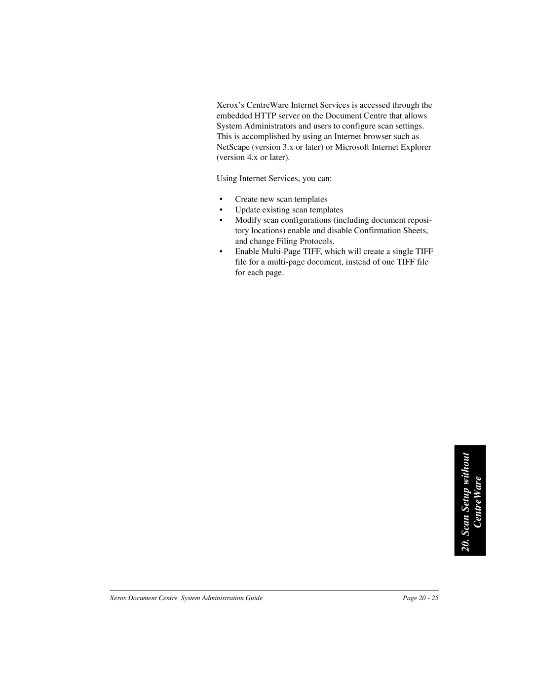 Xerox 480 ST, 490 ST manual Scan Setup without CentreWare 