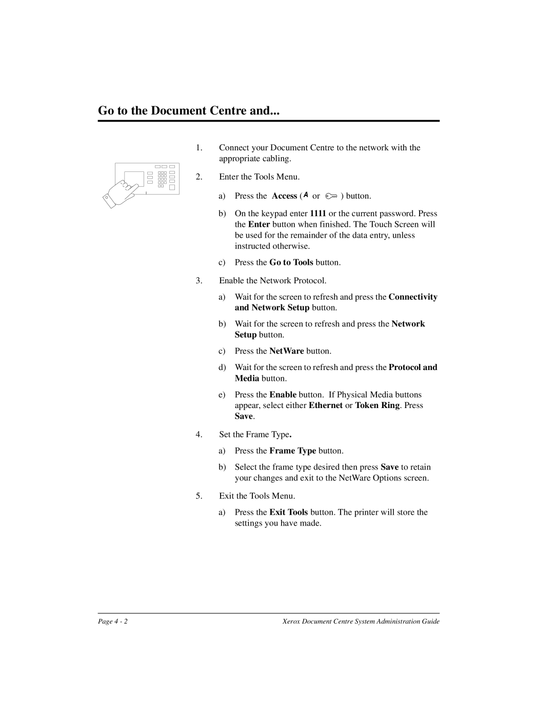 Xerox 490 ST, 480 ST manual Go to the Document Centre 