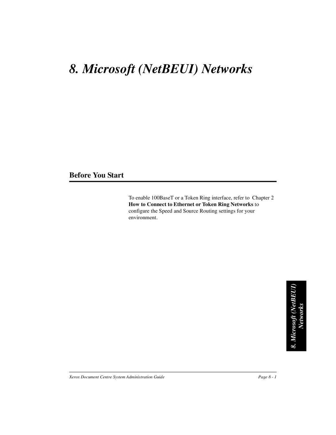 Xerox 480 ST, 490 ST manual Microsoft NetBEUI Networks, Before You Start 