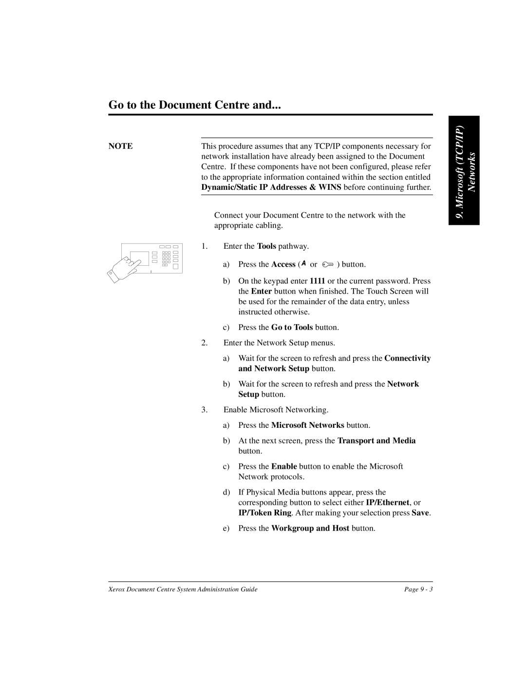 Xerox 480 ST, 490 ST manual Go to the Document Centre 