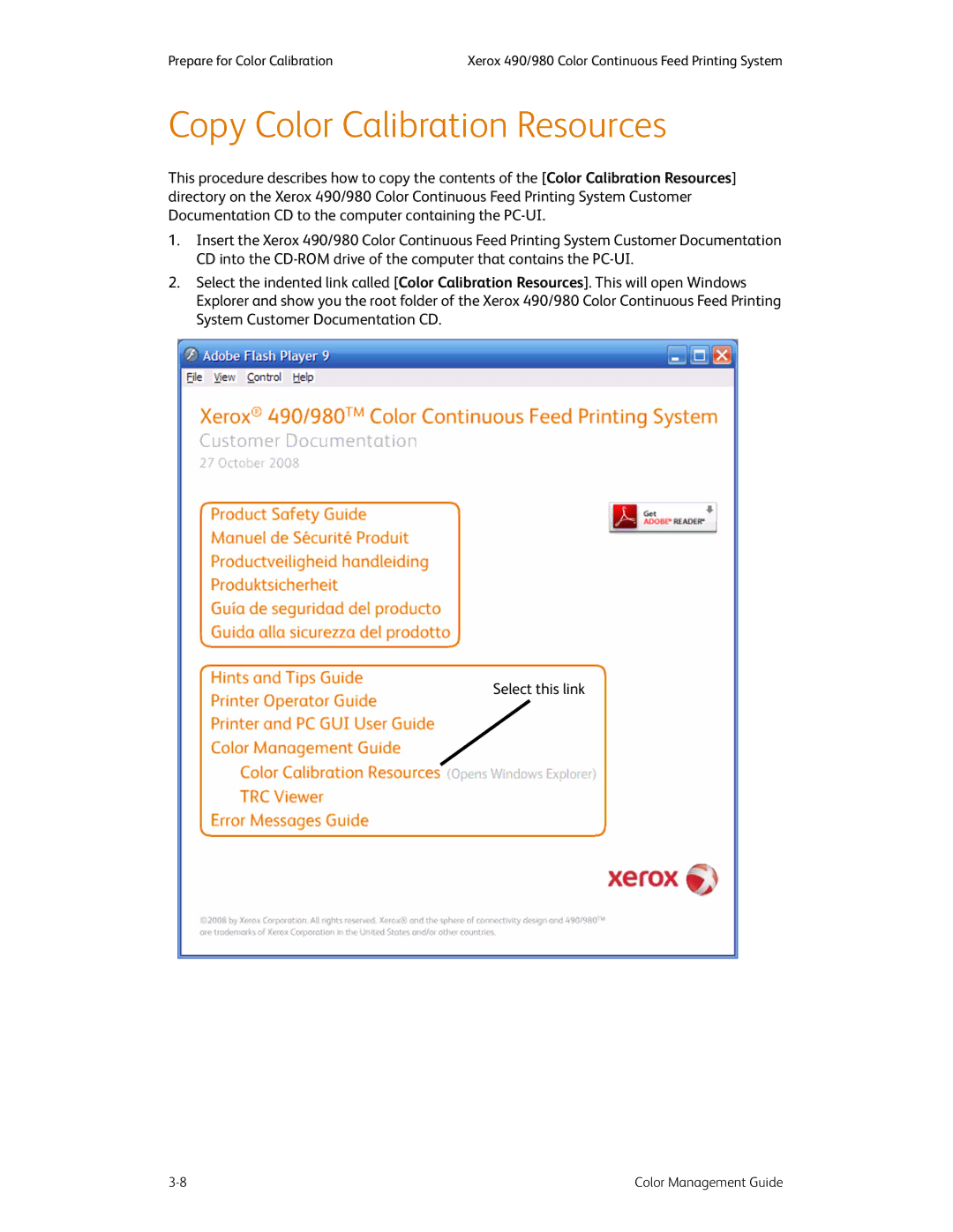 Xerox 490 manual Copy Color Calibration Resources 