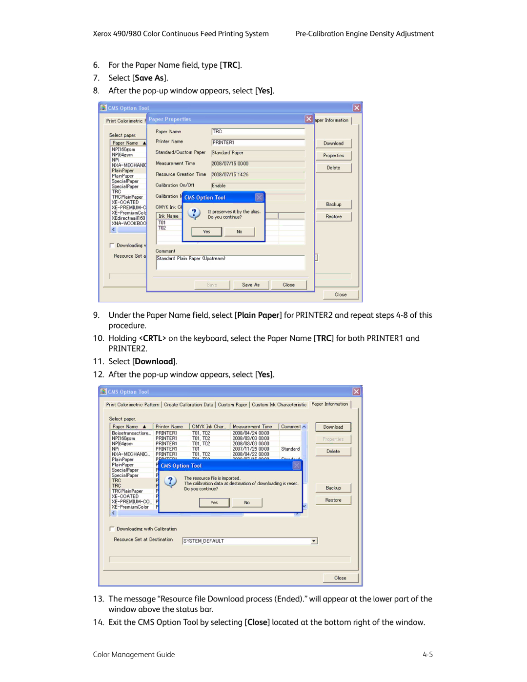 Xerox manual Xerox 490/980 Color Continuous Feed Printing System 