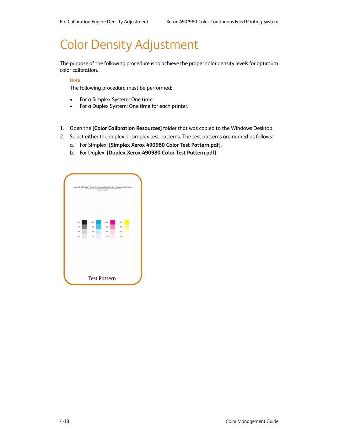 Xerox 490 manual Color Density Adjustment 