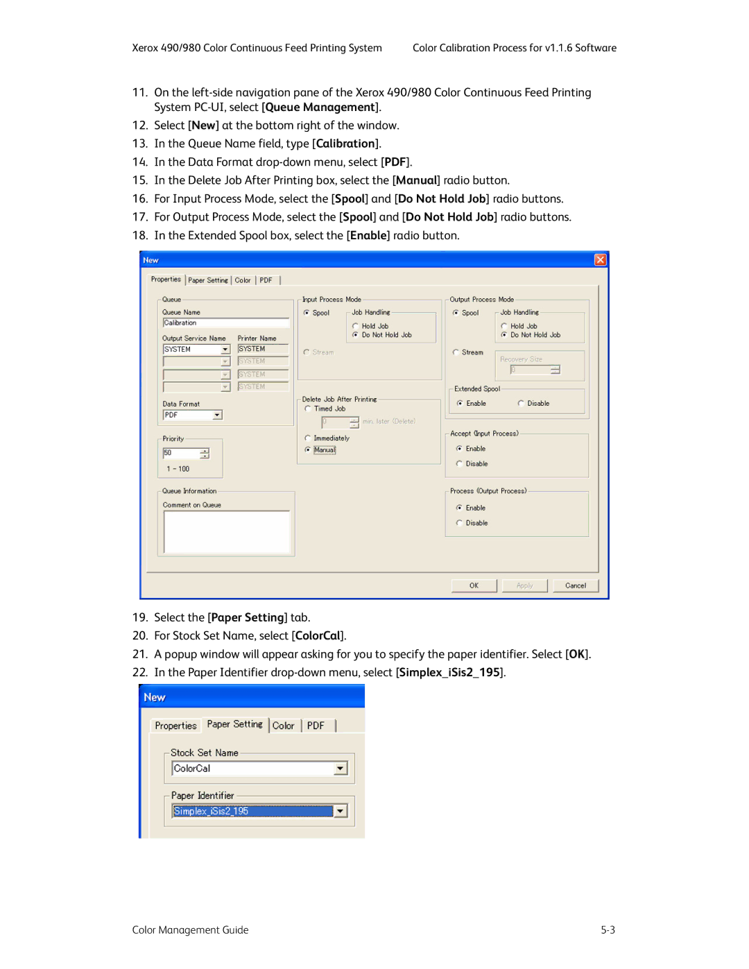 Xerox 490 manual Color Calibration Process for v1.1.6 Software 