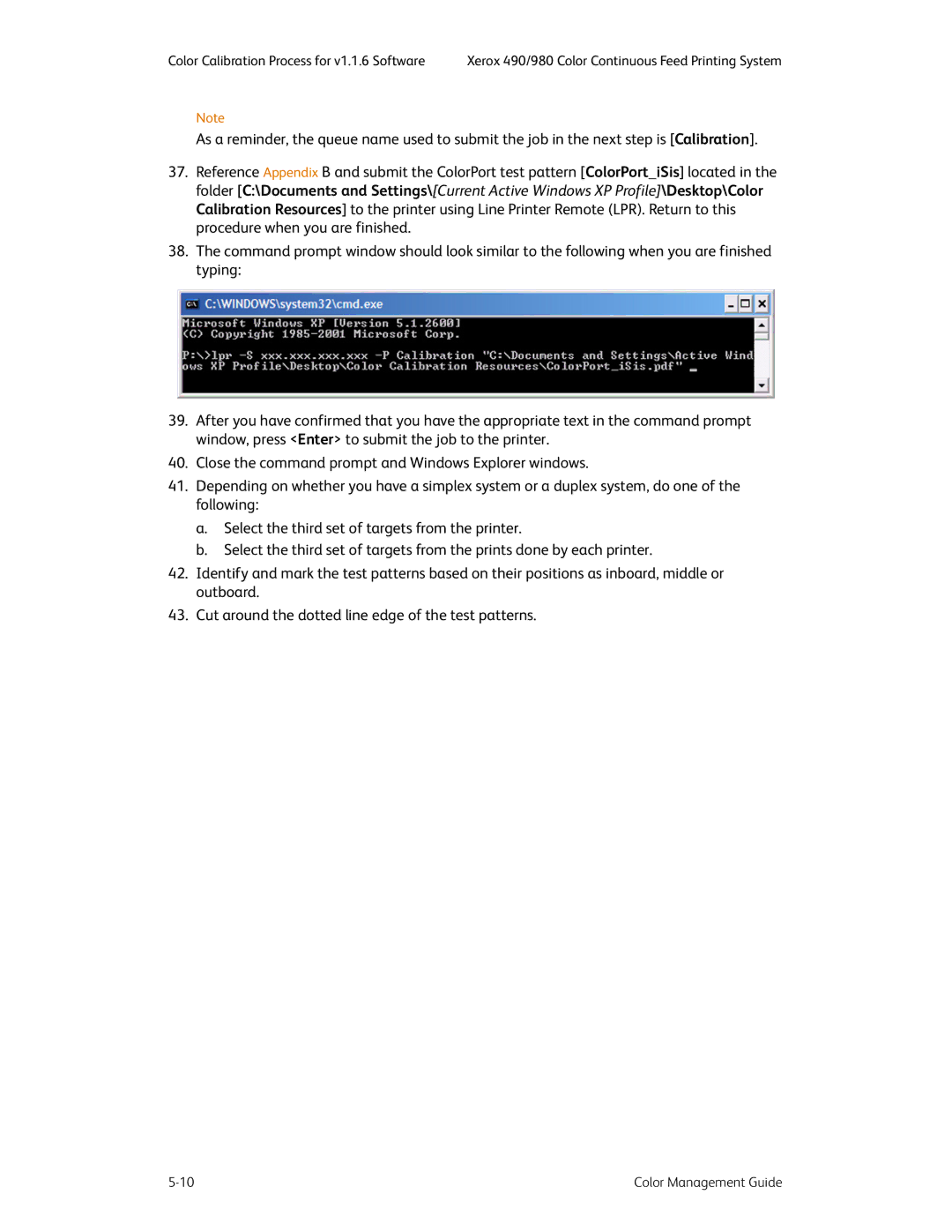 Xerox 490 manual Color Calibration Process for v1.1.6 Software 