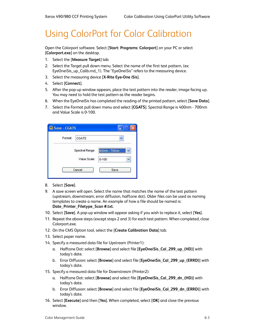 Xerox 490 manual Using ColorPort for Color Calibration 