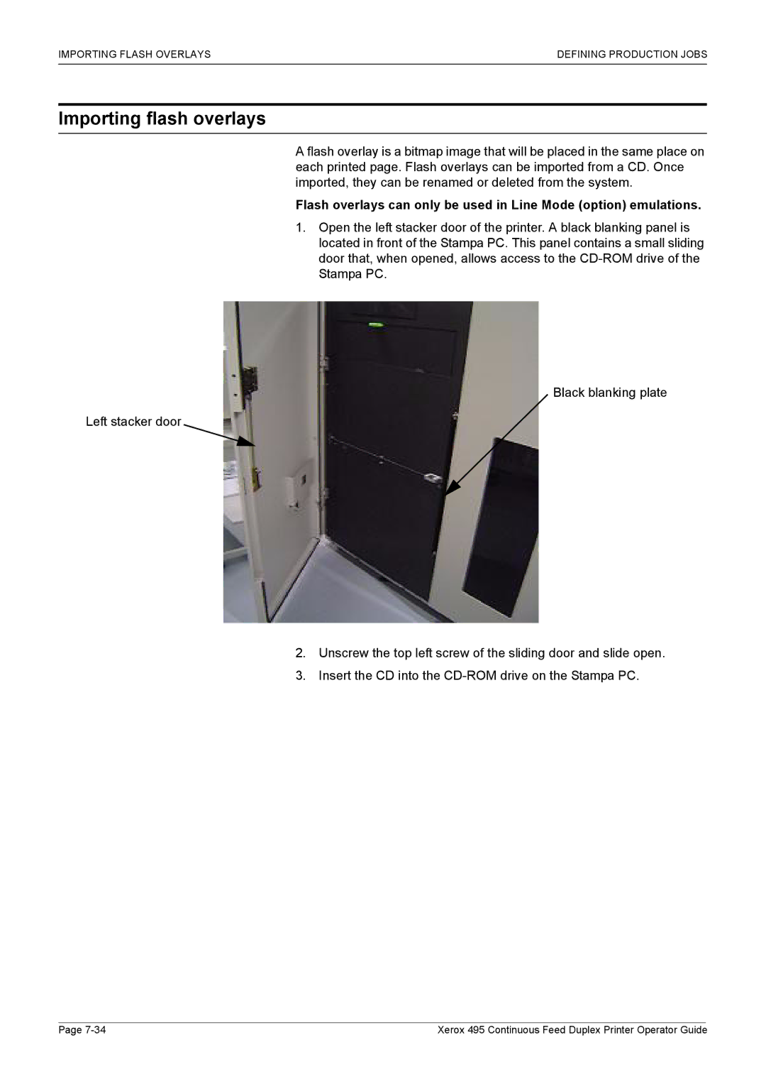 Xerox 495 manual Importing flash overlays 