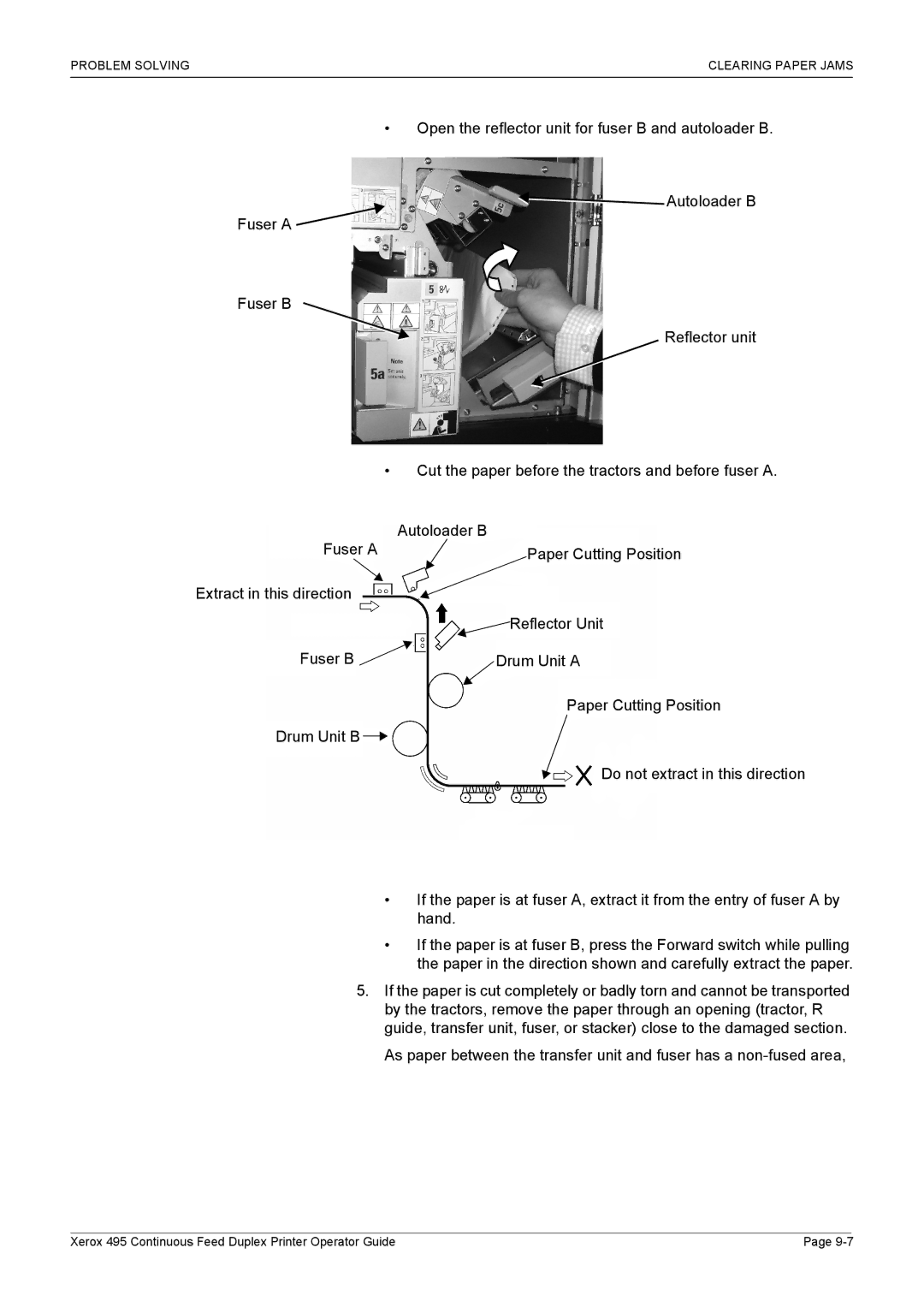 Xerox 495 manual Problem Solving Clearing Paper Jams 