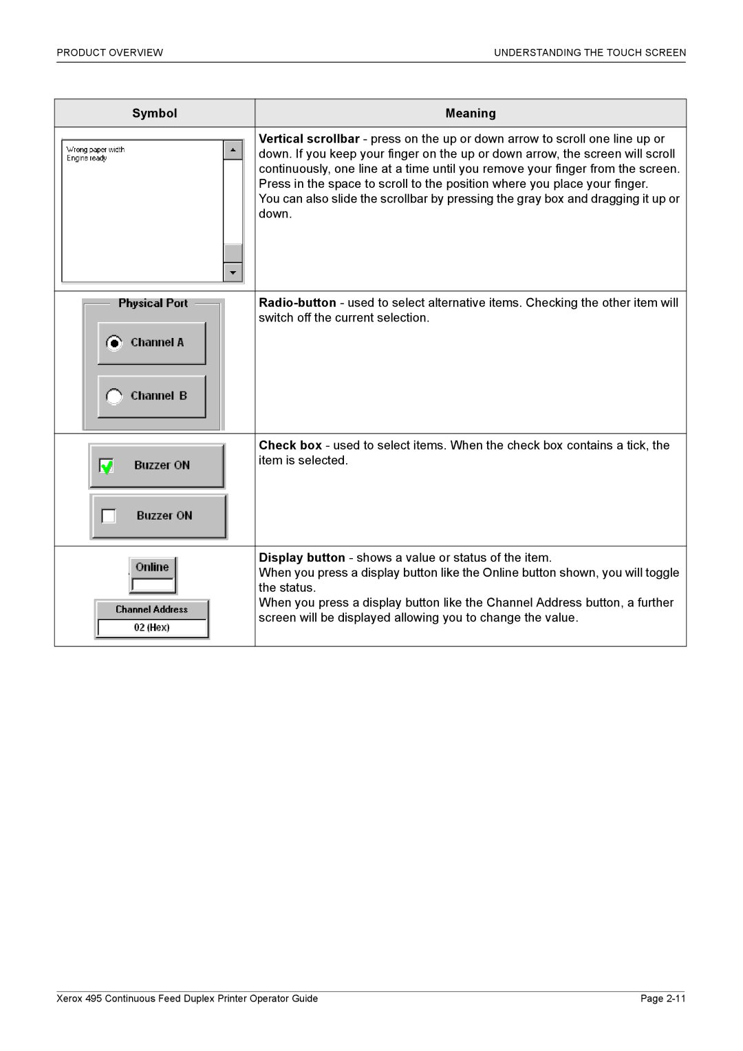 Xerox 495 manual Down 