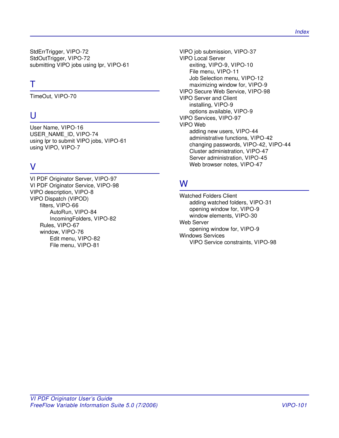 Xerox manual FreeFlow Variable Information Suite 5.0 7/2006 VIPO-101 