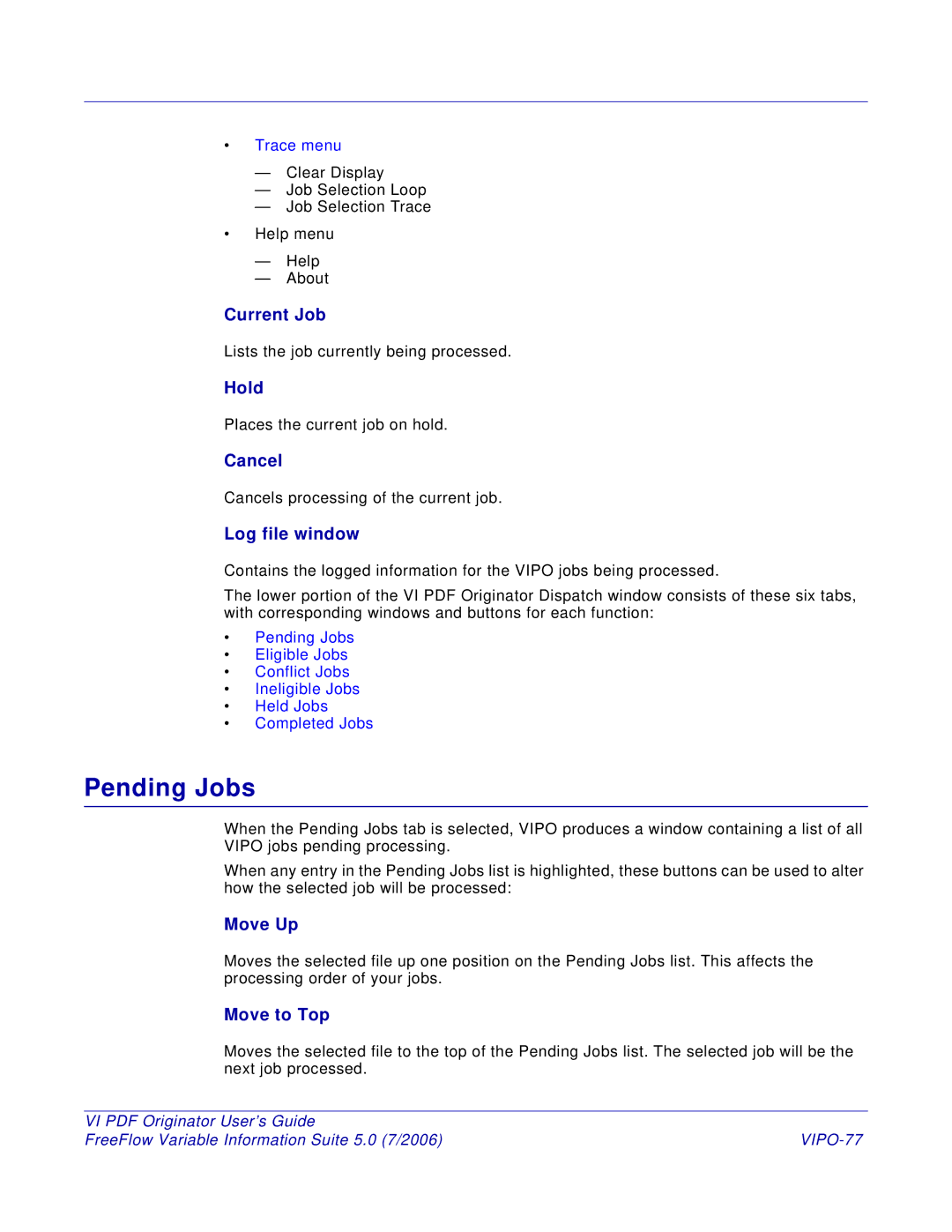 Xerox 5 manual Pending Jobs 