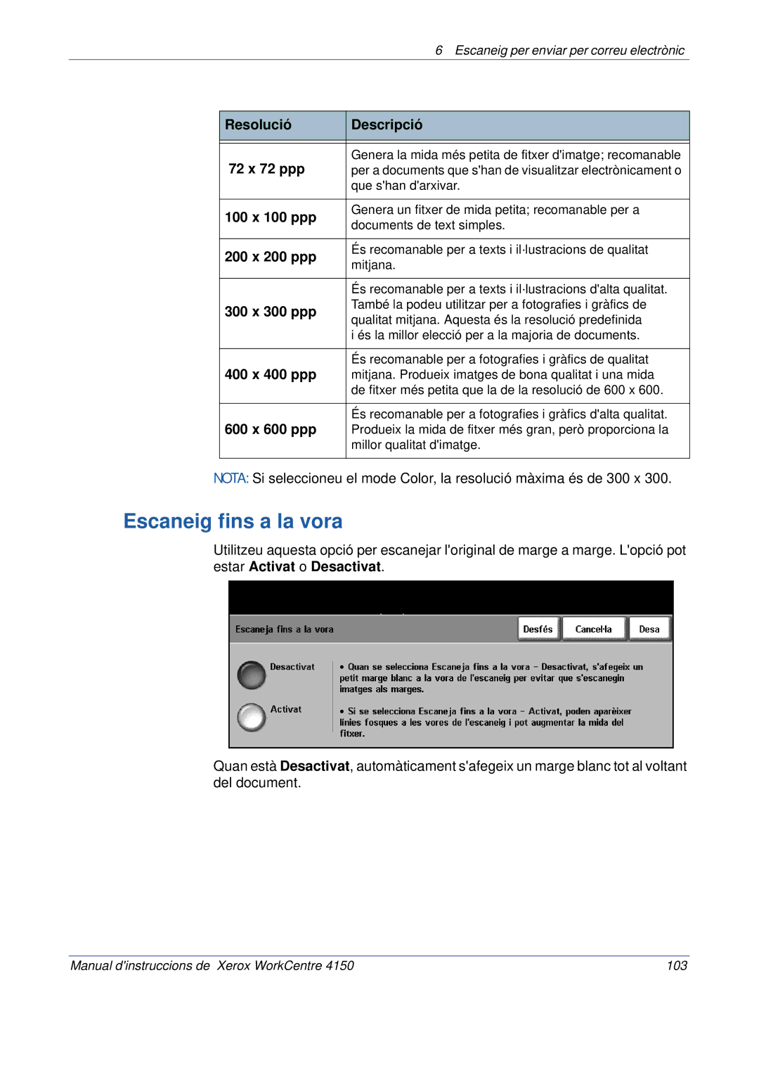 Xerox 5.0 24.03.06 manual Manual dinstruccions de Xerox WorkCentre 103 