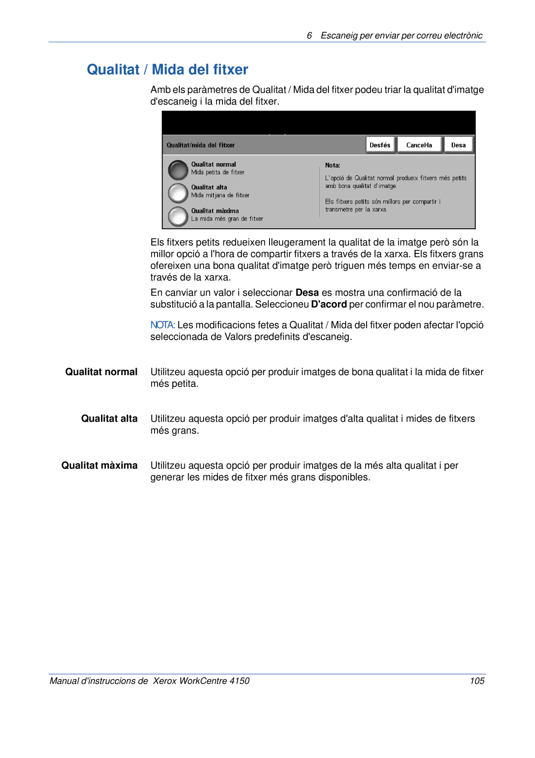 Xerox 5.0 24.03.06 manual Manual dinstruccions de Xerox WorkCentre 105 