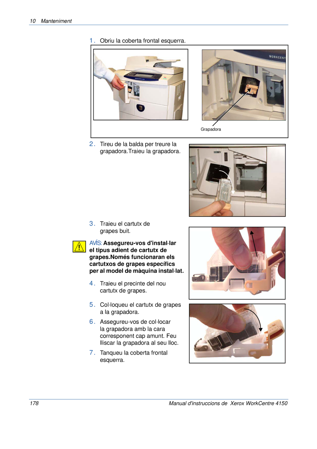 Xerox 5.0 24.03.06 manual Obriu la coberta frontal esquerra 