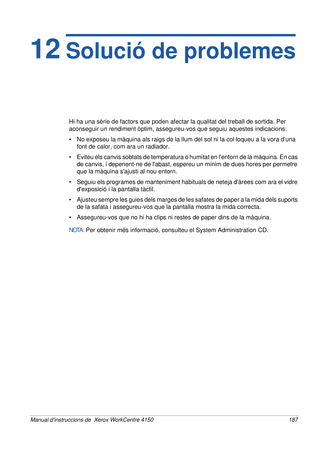 Xerox 5.0 24.03.06 manual Solució de problemes 