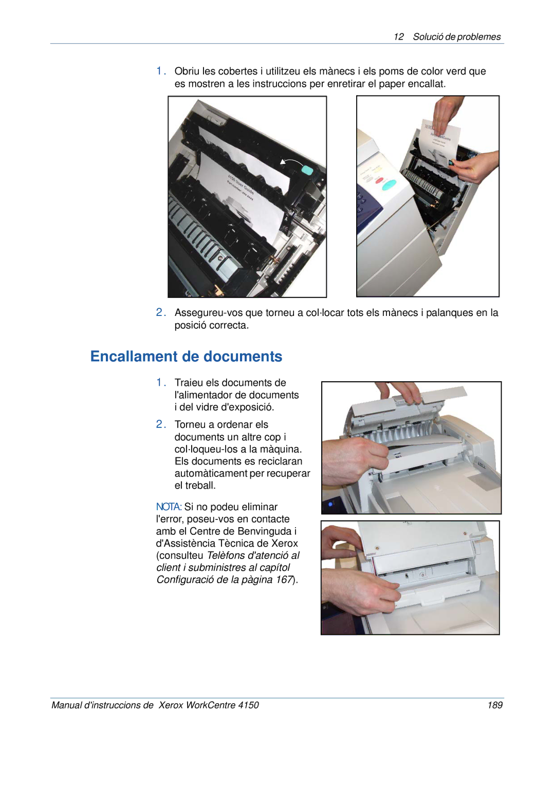Xerox 5.0 24.03.06 manual Encallament de documents 