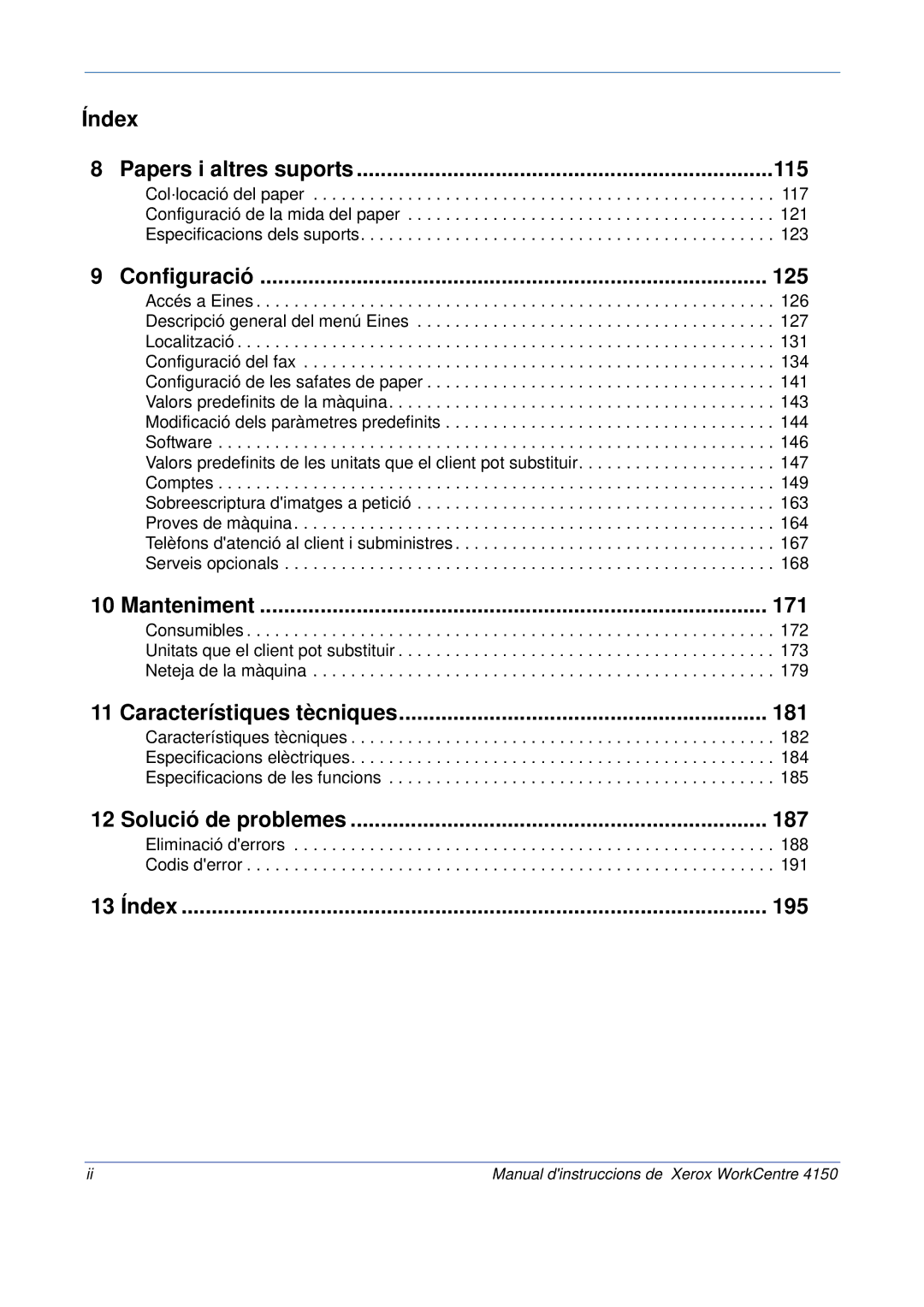 Xerox 5.0 24.03.06 manual Índex Papers i altres suports 