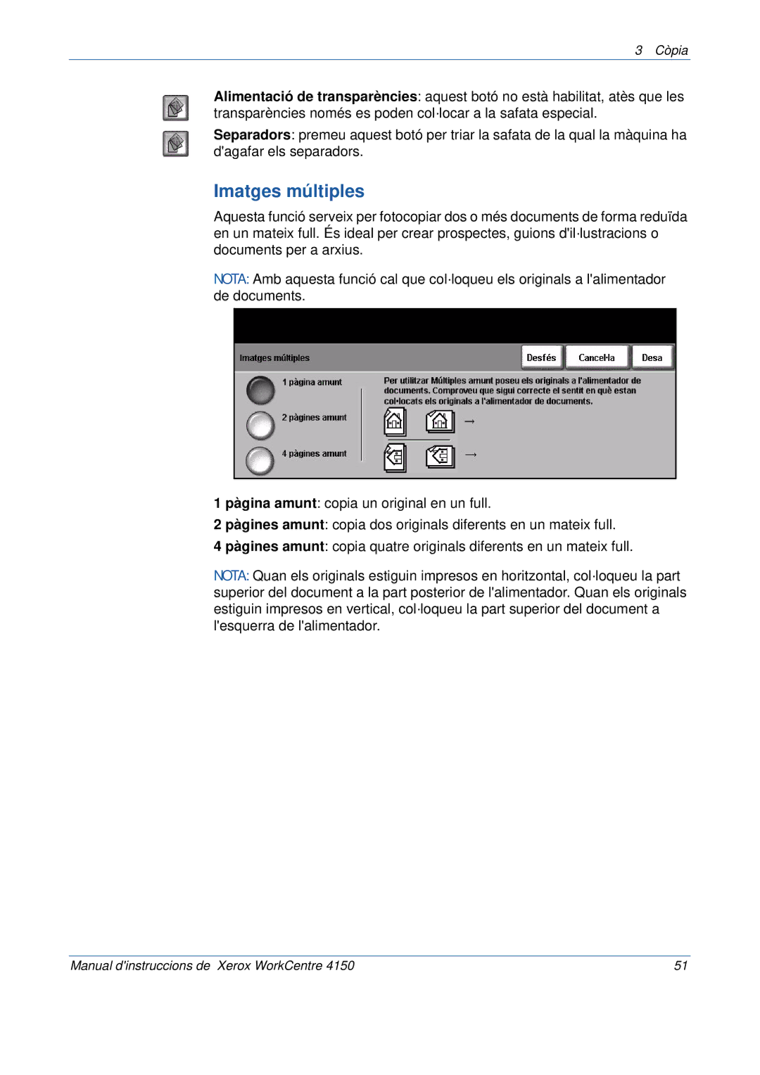 Xerox 5.0 24.03.06 manual Imatges múltiples 