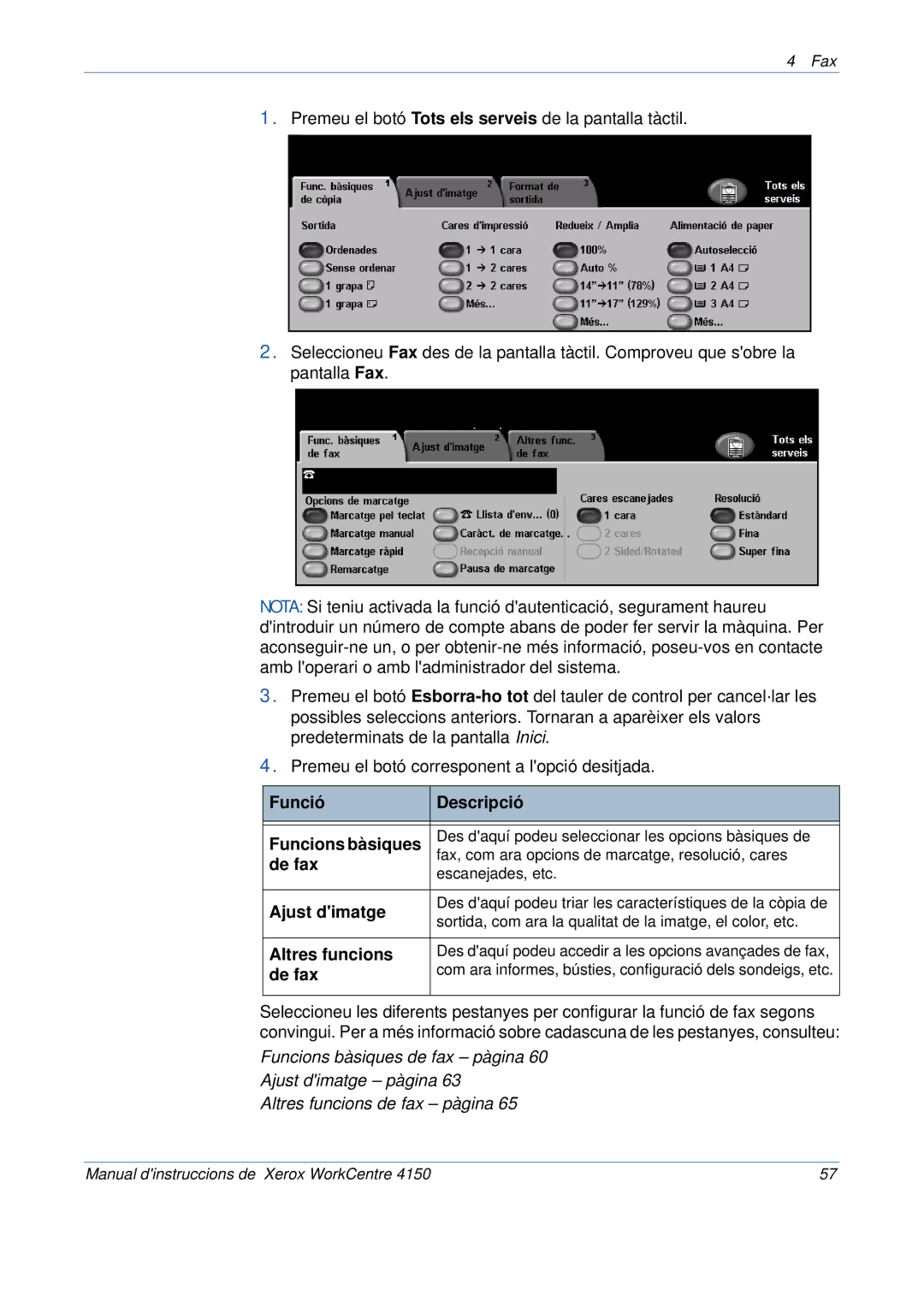 Xerox 5.0 24.03.06 manual De fax, Altres funcions 