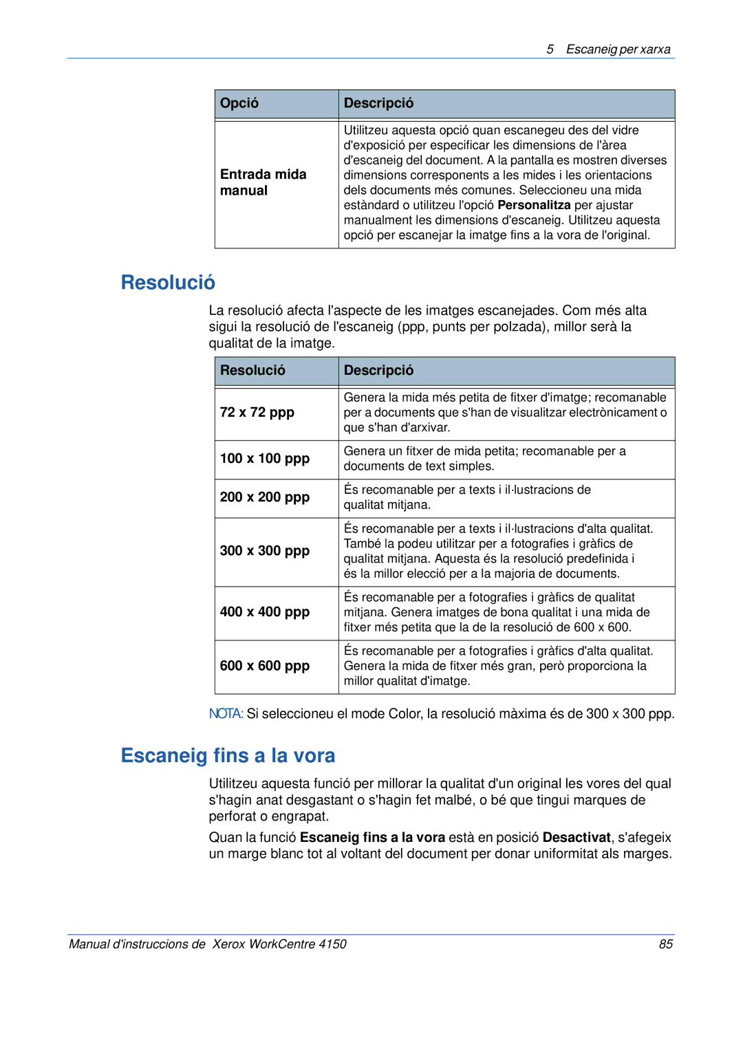 Xerox 5.0 24.03.06 manual Escaneig fins a la vora 