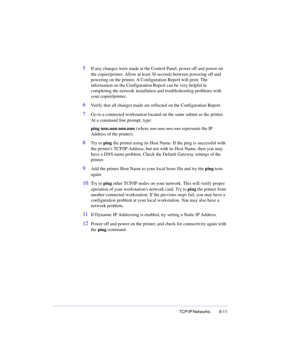 Xerox 50 LP/ST manual TCP/IP Networks 