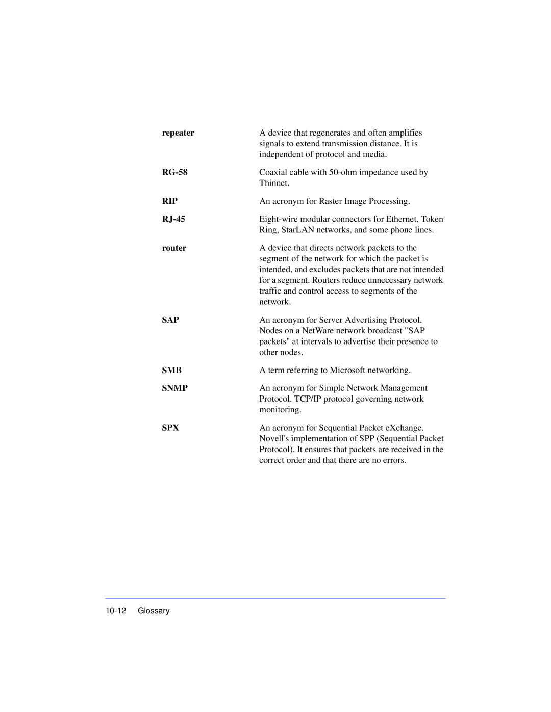 Xerox 50 LP/ST manual Rip, Sap, Smb, Snmp, Spx 