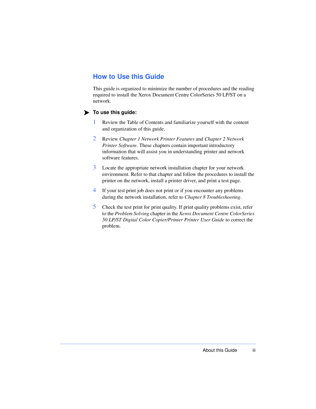 Xerox 50 LP/ST manual How to Use this Guide, To use this guide 