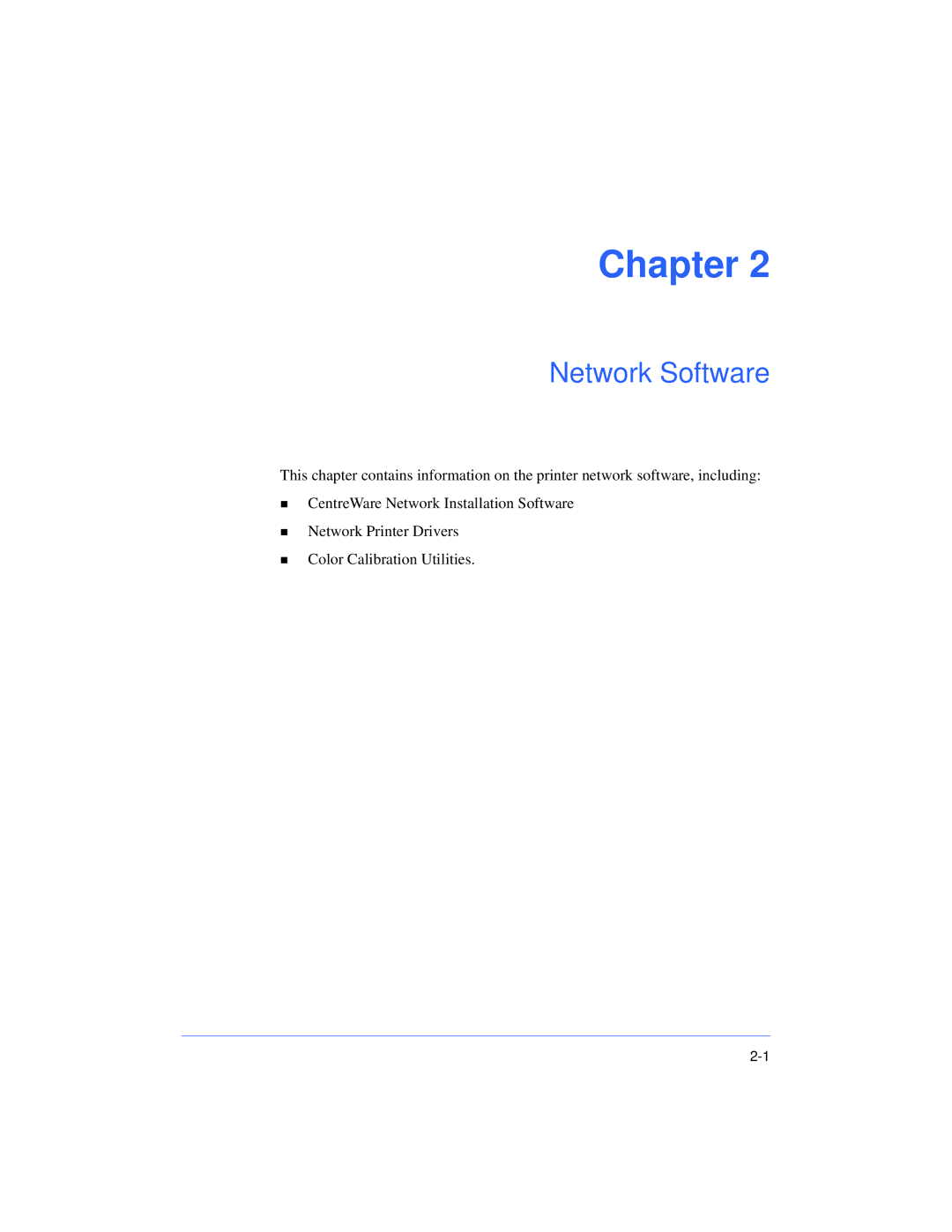 Xerox 50 LP/ST manual Chapter, Network Software 