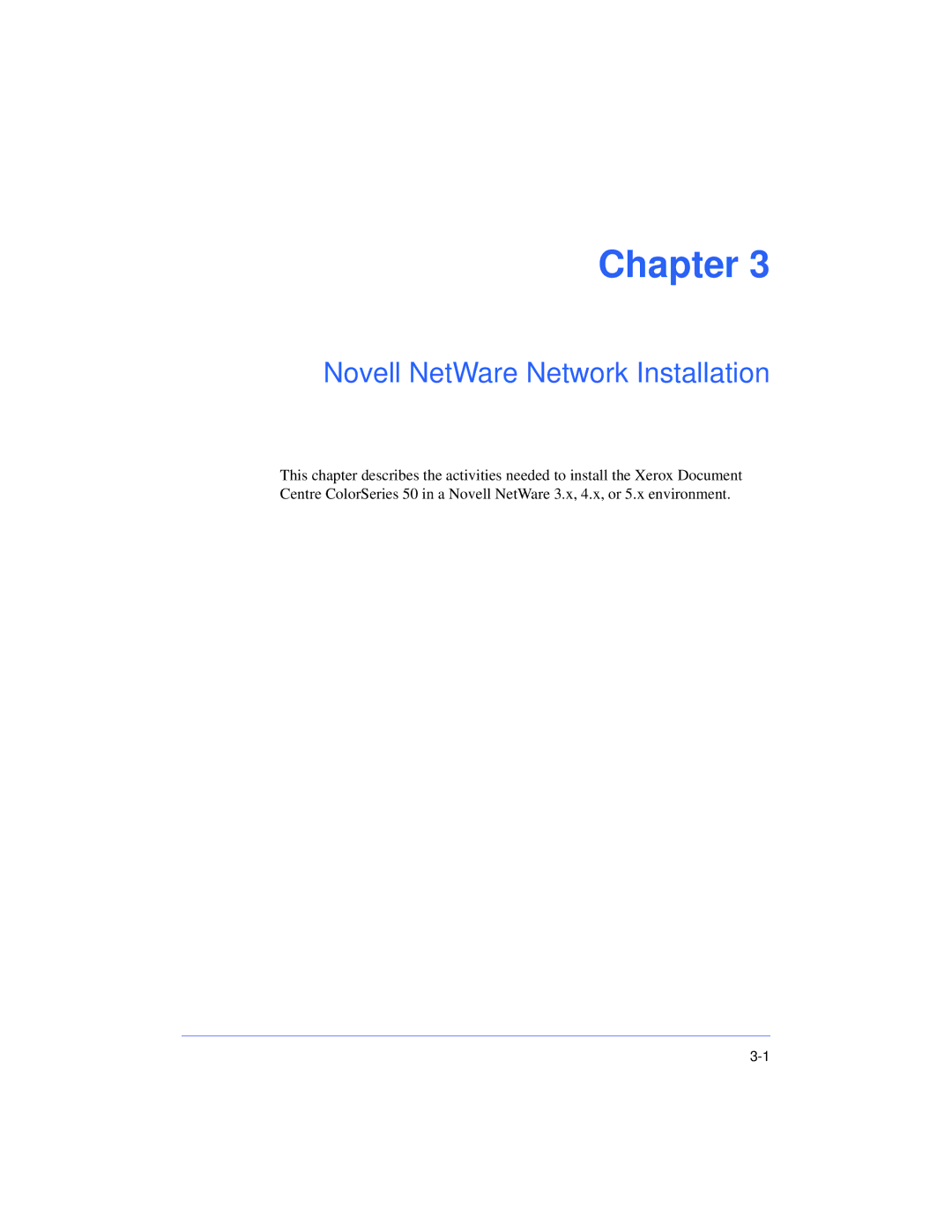 Xerox 50 LP/ST manual Novell NetWare Network Installation 